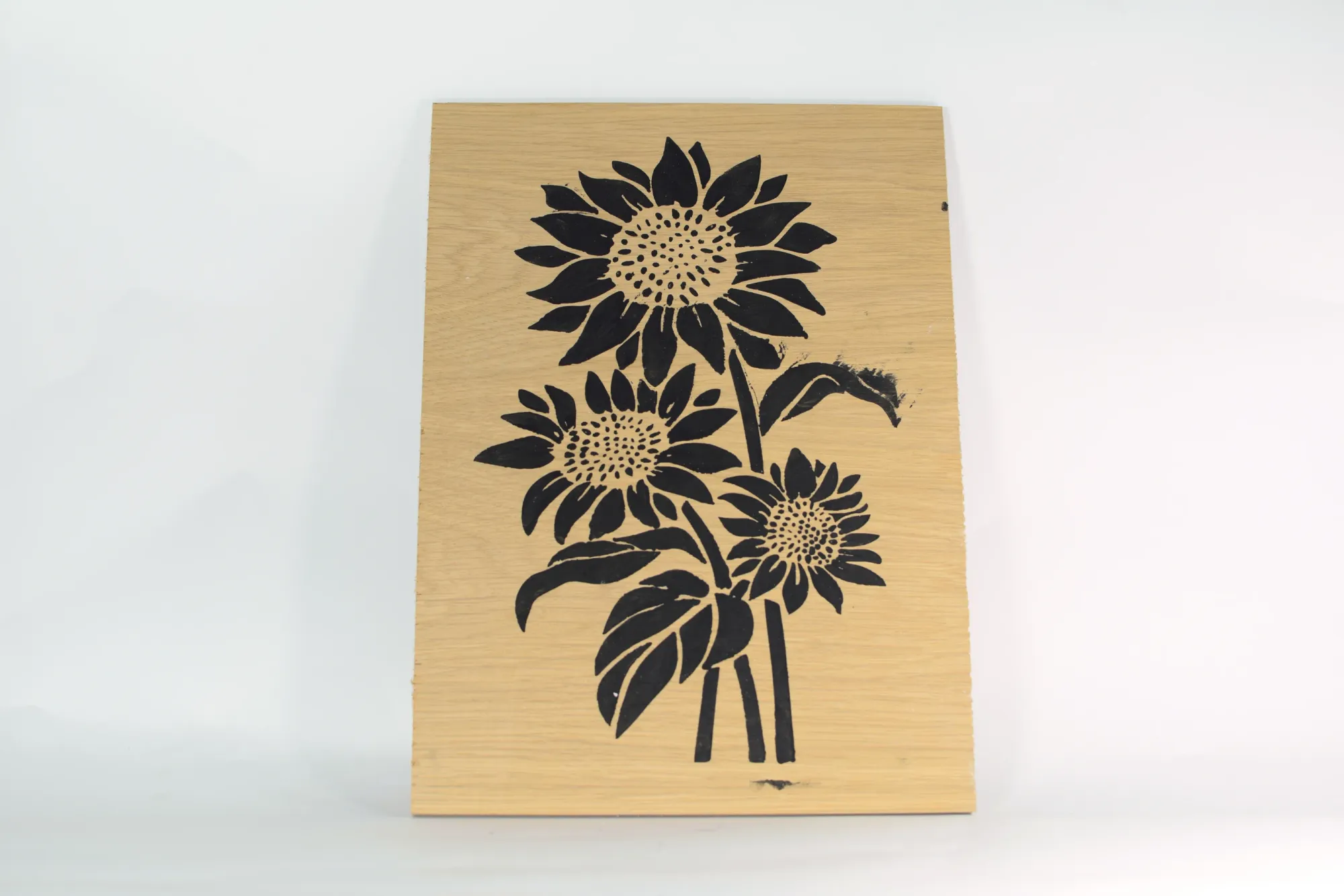 Painting on oak frame [Sunflowers]